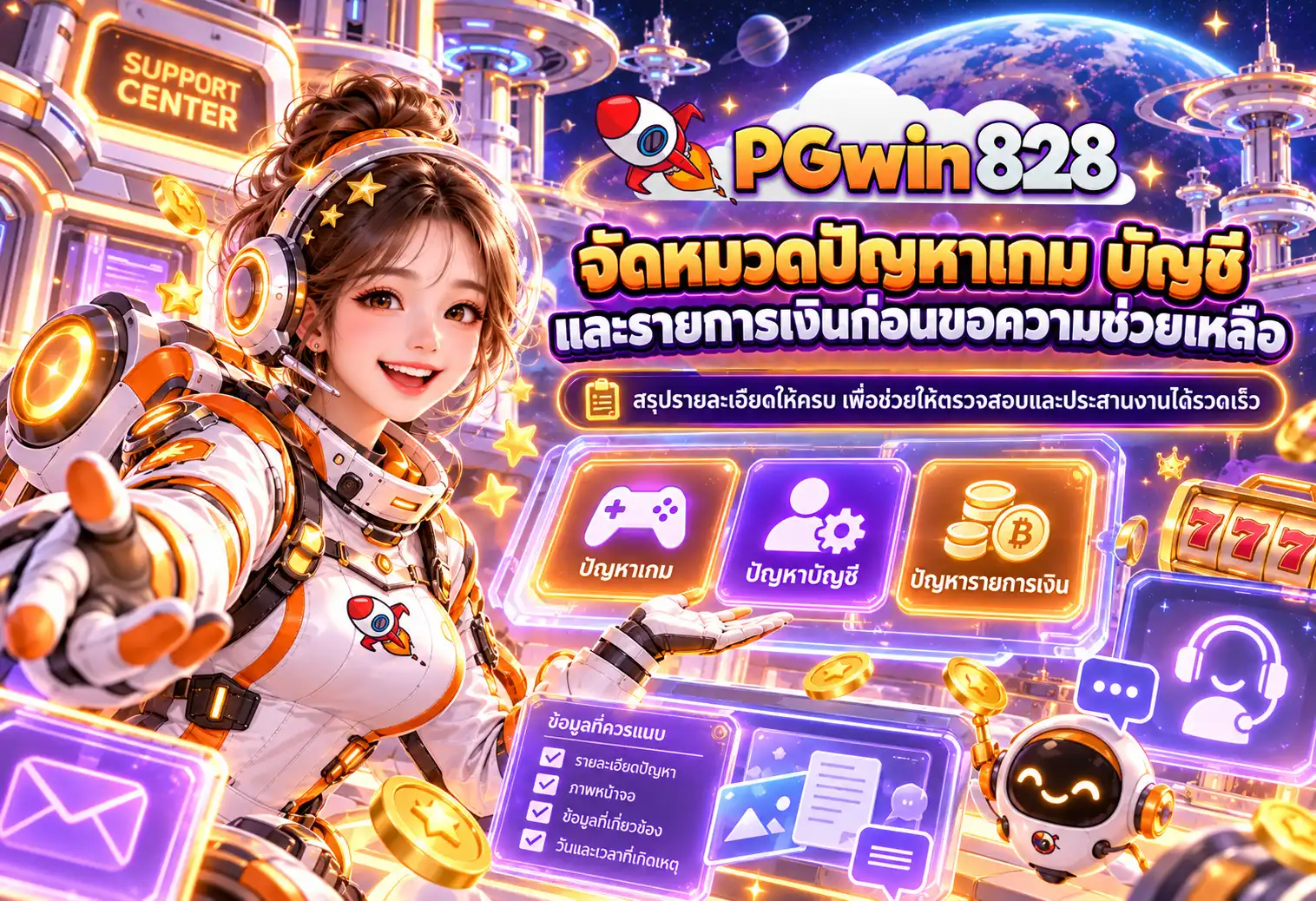 จัดหมวดปัญหาเกม บัญชี และรายการเงินก่อนขอความช่วยเหลือ